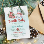 Santa Baby Christmas Snowman Baby Dusche Einladung<br><div class="desc">Weihnachtsschneemann Kinderdusche Einladung</div>