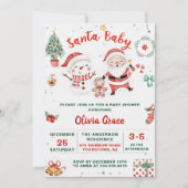Santa Baby Christmas Snowman Baby Dusche Party Einladung (Vorderseite)