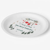 Santa Baby Christmas Theme Baby Shower  Pappteller (Schrägansicht)