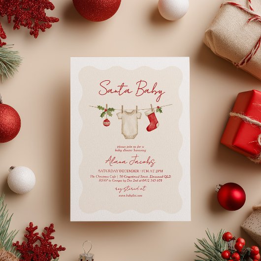Santa Baby Christmas Winter Baby Shower Einladung