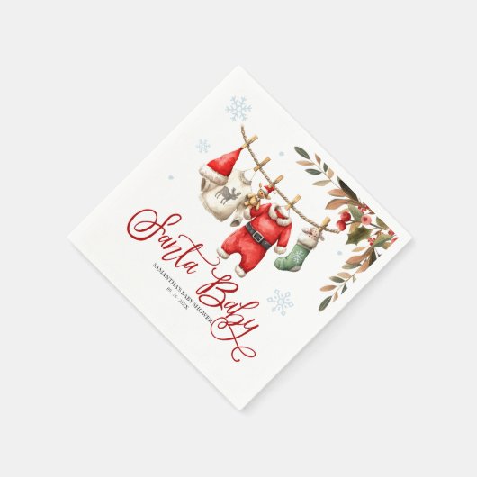 Santa Baby Christmas Winter Baby Shower Napkins Serviette (Ecke)