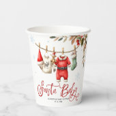 Santa Baby Christmas Winter Baby Shower Pappbecher (Rückseite)