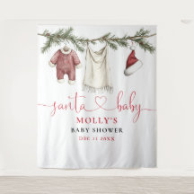 Santa Baby Clothesline Babydusche Foto Hintergrund