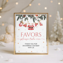 Santa Baby Clothesline Favors Table Sign 8x10