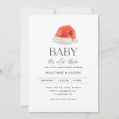 Santa Baby Cold Outdoor gemütliche Winter Baby Dus Einladung (Vorderseite)