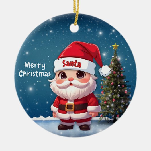 Santa Baby Deer, Fawn, Doe, Reindeer🦌 🎄 Keramik Ornament (Vorne)