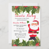 Santa Baby Dezember Winter Red Baby Dusche Einladung (Vorderseite)