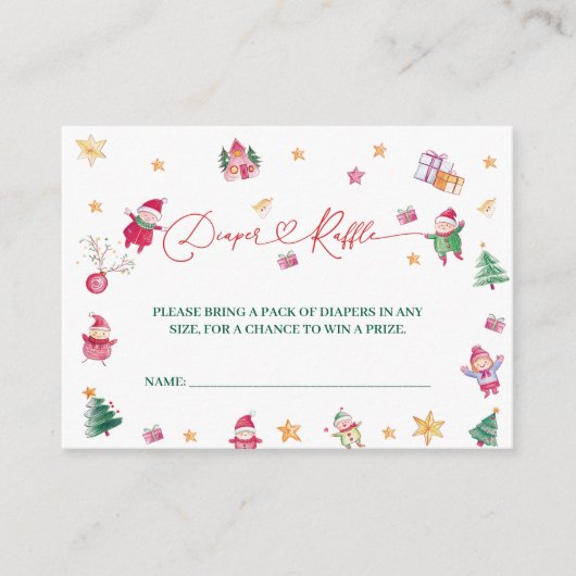 Santa Baby Diaper Raffle Baby Dusche Begleitkarte (Vorderseite)
