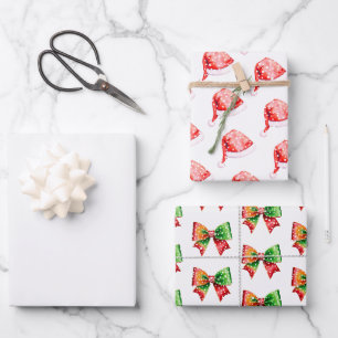 Santa Baby Dusche Bogen und Santa Hut Weihnachten Geschenkpapier Set