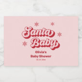 Santa Baby Dusche Champagne Schaumweinetikett (Einzelnes Label)