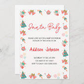 Santa Baby Dusche Einladung (Vorne/Hinten)