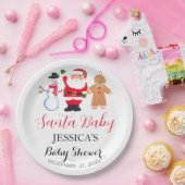 Santa Baby Dusche Niedliche Winterschnee Pappteller (Party)