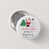 Santa Baby Dusche Red Niedlich Vielen Dank Button (Vorne & Hinten)