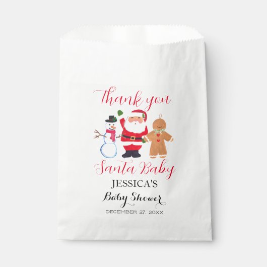 Santa Baby Dusche Red Niedlich Vielen Dank Geschenktütchen (Vorderseite)