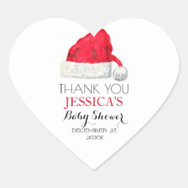 Santa Baby Dusche Red Niedlich Vielen Dank Herz-Aufkleber