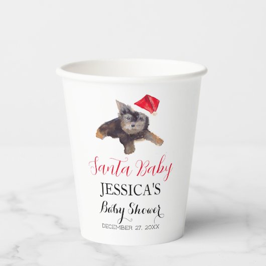 Santa Baby Dusche Red Niedlich Vielen Dank Pappbecher (Vorderseite)