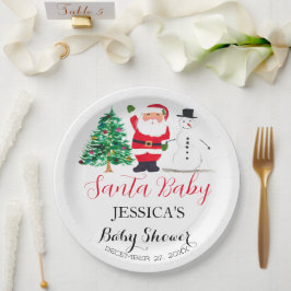 Santa Baby Dusche Red Niedlich Vielen Dank Pappteller