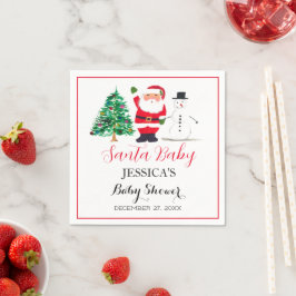Santa Baby Dusche Red Niedlich Vielen Dank Serviette