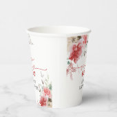 Santa Baby Dusche Rot & Rosa Blume Papiersorten Pappbecher (Rechts)