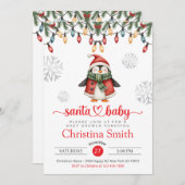 Santa Baby Dusche Wasserfarbe Winter Baby Dusche Einladung (Vorne/Hinten)