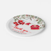 Santa Baby Dusche, Weihnachtsdusche Pappteller (Schrägansicht)