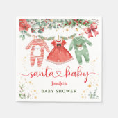 Santa Baby Dusche Weihnachtsmädchen Papier Napkin Serviette (Vorderseite)