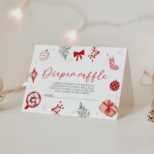 Santa Baby Duwer Windel Raffle Begleitkarte