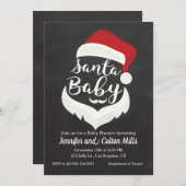 Santa Baby - Einladung der Babydusche (Vorne/Hinten)