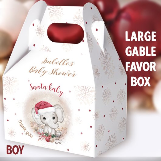 Santa Baby Elephant Christmas Baby Dusche groß Geschenkschachtel