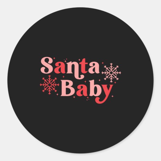 Santa Baby Fun Holiday Tygraphy Design  Runder Aufkleber (Vorderseite)