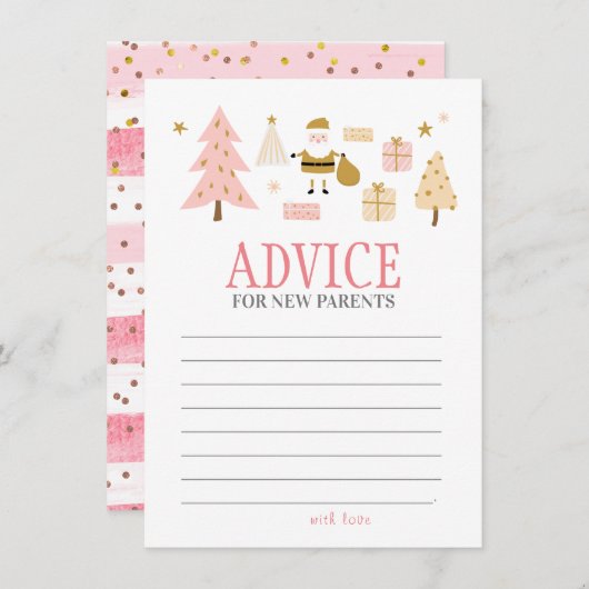 Santa Baby Girl Duschberatung für neue Eltern Mitteilungskarte (Vorne/Hinten)