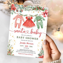 Santa Baby Girl Weihnachtsdusche Einladung