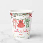 Santa Baby Girl Weihnachtsdusche Papiertasse Pappbecher (Vorderseite)
