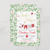 Santa Baby Gold Schneeflocken Winter Baby Dusche Einladung (Vorne/Hinten)