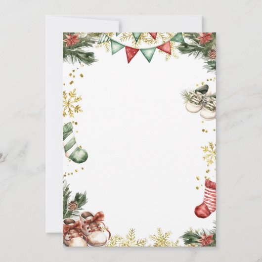 Santa Baby Hangkleidung Gender-Offenlegung Einladung (Rückseite)