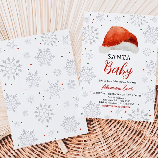 Santa Baby Hat Baby Shower Einladung