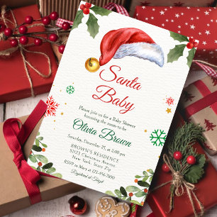 Santa Baby hat Weihnachtsfeier Baby Shower Einladung