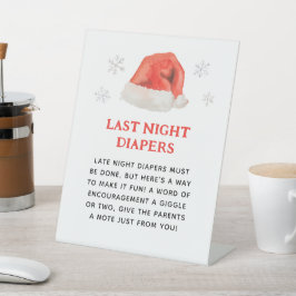 Santa Baby Holiday Baby Dusche letzte Nacht Windel Sockelschild