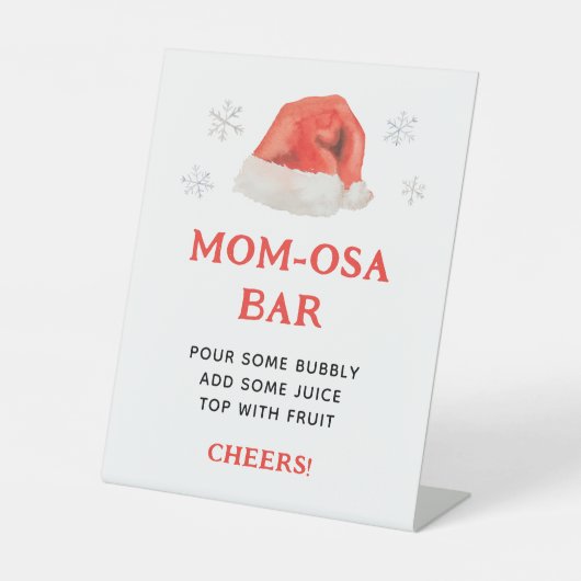 Santa Baby Holiday Baby Dusche Mama-Osa Bar Sockelschild (Vorderseite)