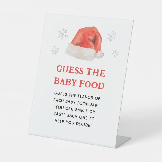 Santa Baby Holiday Baby Dusche raten Sie dem Baby Sockelschild (Vorderseite)