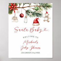 Santa Baby Holiday Christmas Baby Shower Welcome