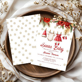 Santa Baby Holiday Winter Baby Cloth baby shower Einladung