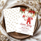 Santa Baby Holiday Winter Baby Cloth baby shower Einladung