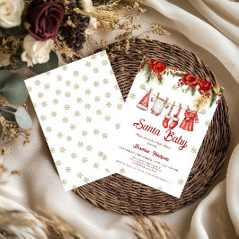 Santa Baby Holiday Winter Baby Kleidung Baby Showe Einladung
