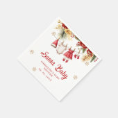 Santa Baby Holiday Winter Christmas Baby Shower Serviette (Ecke)