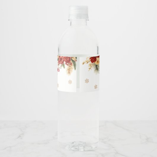 Santa Baby Holiday Winter Christmas Baby Shower Wasserflaschenetikett (Rückseite)