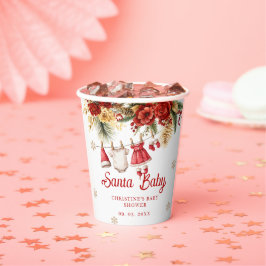 Santa Baby Holiday Winter Weihnachten Baby Shower Pappbecher