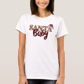 Santa Baby Kariert Leapord Print Christmas Women's T-Shirt (Vorderseite)