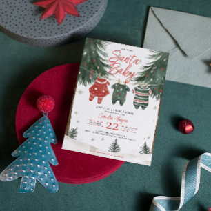 Santa Baby Kleider LinieTannenbaum-Baby-Party Einladung