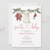 Santa Baby Kleidung alles in einer Babydusche Einladung (Vorderseite)